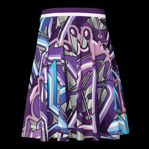 Women's Graffiti Skirt Purple Wildstyle - Stykonz Graffiti Streetwear