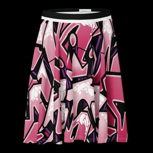 Women's Graffiti Skirt Stykonz Black Cherry Mild Wildstyle - Stykonz Graffiti Streetwear