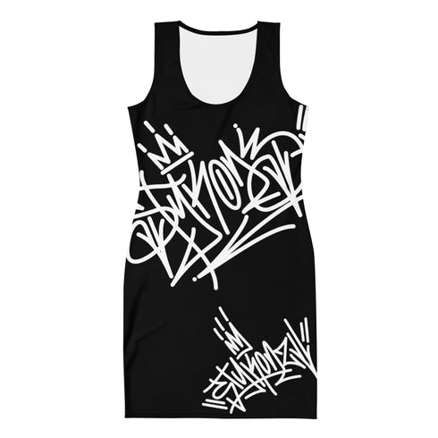Women's Graffiti Summer Dress Black Style Master Tag - Stykonz Graffiti Streetwear