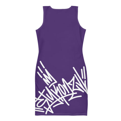 Women's Graffiti Summer Dress Purple Style Master Tag - Stykonz Graffiti Streetwear
