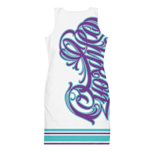 Women's Graffiti Summer Dress Stykonz Purple & Turquoise Script II - Stykonz Graffiti Streetwear