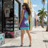 Women's Graffiti Summer Dress Stykonz Purple & Turquoise Script - Stykonz Graffiti Streetwear