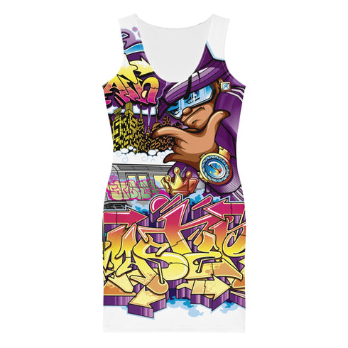Women's Graffiti Summer Dress White The Train Master NY Wildstyle - Stykonz Graffiti Streetwear