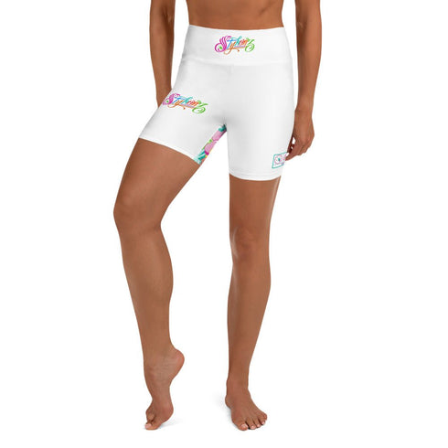 Women's Graffiti Yoga Shorts feat Candy - Stykonz Graffiti Streetwear
