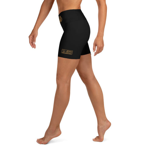 Women's Graffiti Yoga Shorts feat Gold Scriptkonz - Stykonz Graffiti Streetwear
