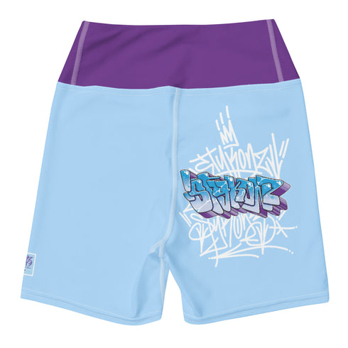 Women's Graffiti Yoga Shorts feat Ice - Block - Stykonz Graffiti Streetwear