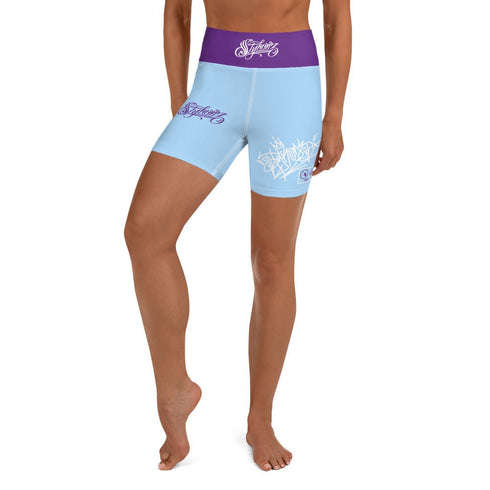 Women's Graffiti Yoga Shorts feat Ice - Block - Stykonz Graffiti Streetwear