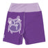 Women's Graffiti Yoga Shorts feat Stykonz Purple and White Throwup Script - Stykonz Graffiti Streetwear