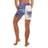 Women's Graffiti Yoga Shorts feat Stykonz Purple Wildstyle - Stykonz Graffiti Streetwear