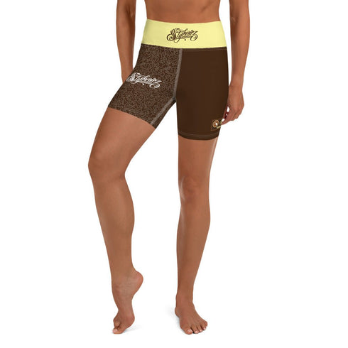 Women's Graffiti Yoga Shorts feat Sundown - Stykonz Graffiti Streetwear