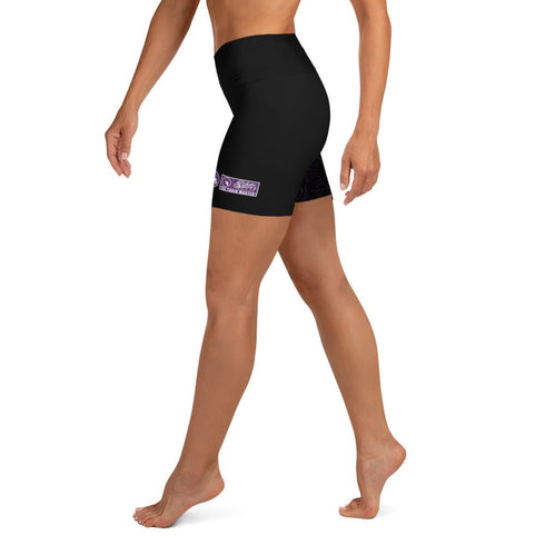 Women's Graffiti Yoga Shorts feat The Train Master Black - Stykonz Graffiti Streetwear