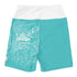 Women's Graffiti Yoga Shorts feat Turquoise Mix Script - Stykonz Graffiti Streetwear