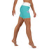 Women's Graffiti Yoga Shorts feat Turquoise Mix Script - Stykonz Graffiti Streetwear