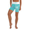 Women's Graffiti Yoga Shorts feat Turquoise Mix Script - Stykonz Graffiti Streetwear