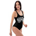 Grafkini™ Women's Graffiti One - Piece Swimsuit Black & White Stykonz Script - Stykonz Graffiti Streetwear