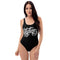Grafkini™ Women's Graffiti One - Piece Swimsuit Black & White Stykonz Script - Stykonz Graffiti Streetwear