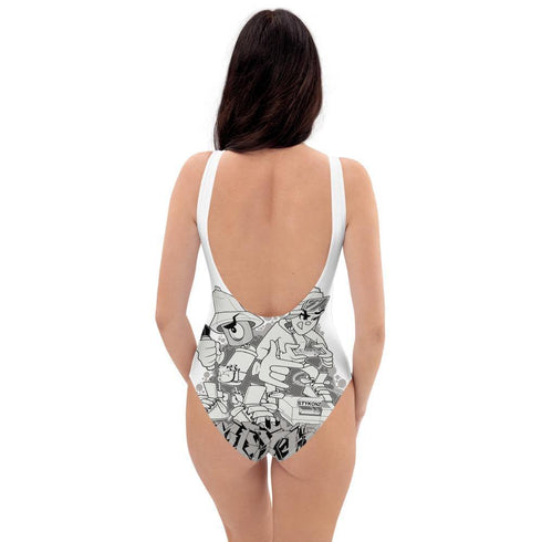 Grafkini™ Women's Graffiti One - Piece Swimsuit Chromium NY Wildstyle feat El - Cappy & Buttonz - Stykonz Graffiti Streetwear