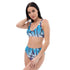 Grafkini™ Women's High Waisted Graffiti Bikini Ice - Block Blockbuster - Stykonz Graffiti Streetwear