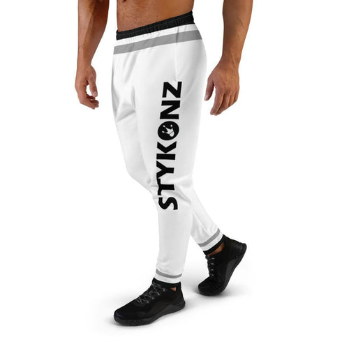 Men's Graffiti Joggers Stykonz Side Hustle White | Hip - Hop Streetwear Joggers - Stykonz Graffiti Streetwear