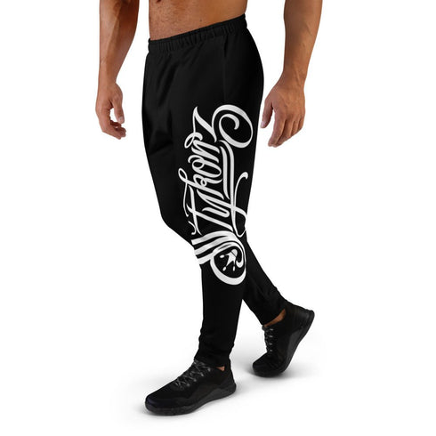 Men's Graffiti Joggers White on Black Scriptkonz | Hip - Hop Streetwear Joggers - Stykonz Graffiti Streetwear