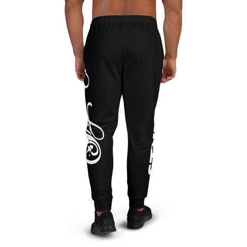 Men's Graffiti Joggers White on Black Scriptkonz | Hip - Hop Streetwear Joggers - Stykonz Graffiti Streetwear