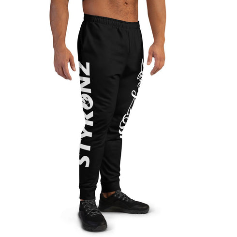 Men's Graffiti Joggers White on Black Scriptkonz | Hip - Hop Streetwear Joggers - Stykonz Graffiti Streetwear