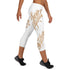 Women's Graffiti Capri Leggings Gold on White Scriptkonz - Stykonz Graffiti Streetwear