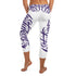 Women's Graffiti Capri Leggings Stykonz Purple Script - Stykonz Graffiti Streetwear