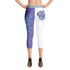 Women's Graffiti Capri Leggings Stykonz Purple & Turquoise Mix Script - Stykonz Graffiti Streetwear
