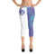 Women's Graffiti Capri Leggings Stykonz Purple & Turquoise Mix Script - Stykonz Graffiti Streetwear