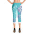 Women's Graffiti Capri Leggings Stykonz Turquoise & White Mix Script - Stykonz Graffiti Streetwear