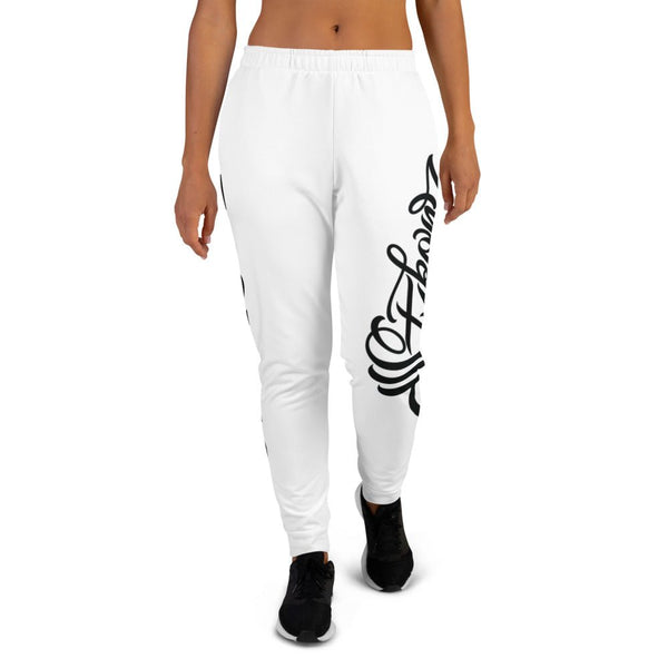 Women's Graffiti Joggers Black on White Scriptkonz - Stykonz Graffiti Streetwear