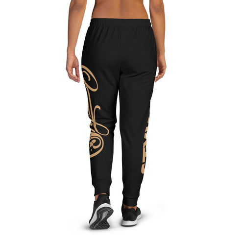 Women's Graffiti Joggers Gold on Black Scriptkonz - Stykonz Graffiti Streetwear