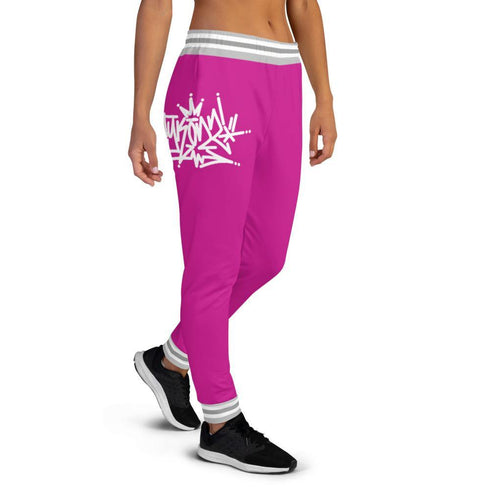 Women's Graffiti Joggers Hot Pink Stykonz Crown Central - Stykonz Graffiti Streetwear