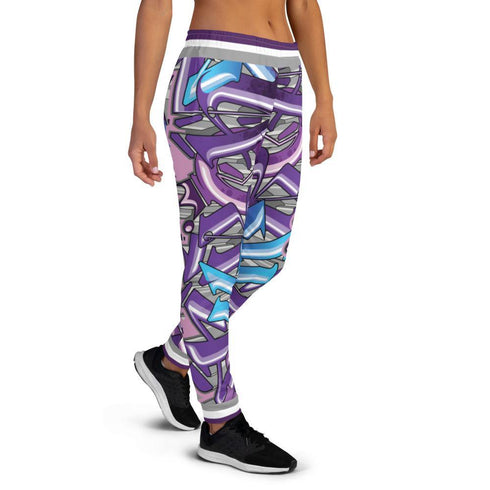Women's Graffiti Joggers Stykonz Purple Wildstyle - Stykonz Graffiti Streetwear
