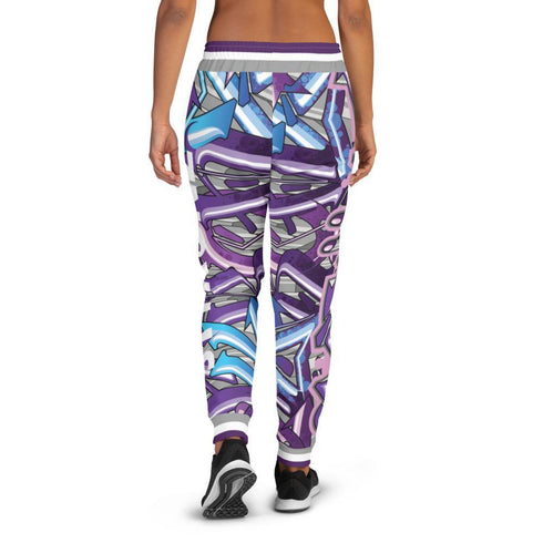 Women's Graffiti Joggers Stykonz Purple Wildstyle - Stykonz Graffiti Streetwear