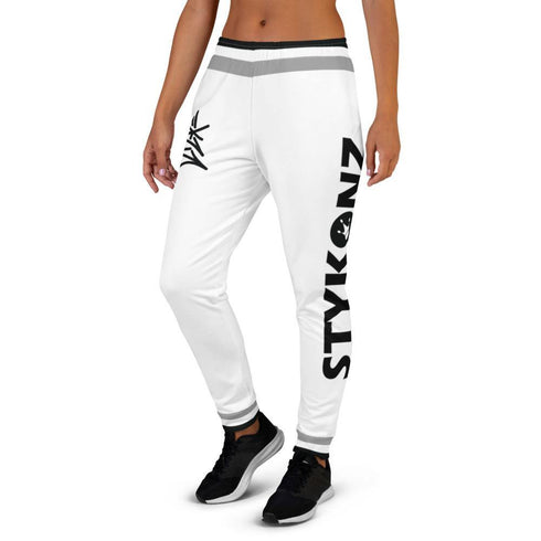 Women's Graffiti Joggers White Stykonz Crown Central - Stykonz Graffiti Streetwear