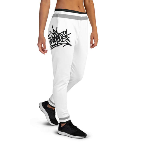 Women's Graffiti Joggers White Stykonz Crown Central - Stykonz Graffiti Streetwear