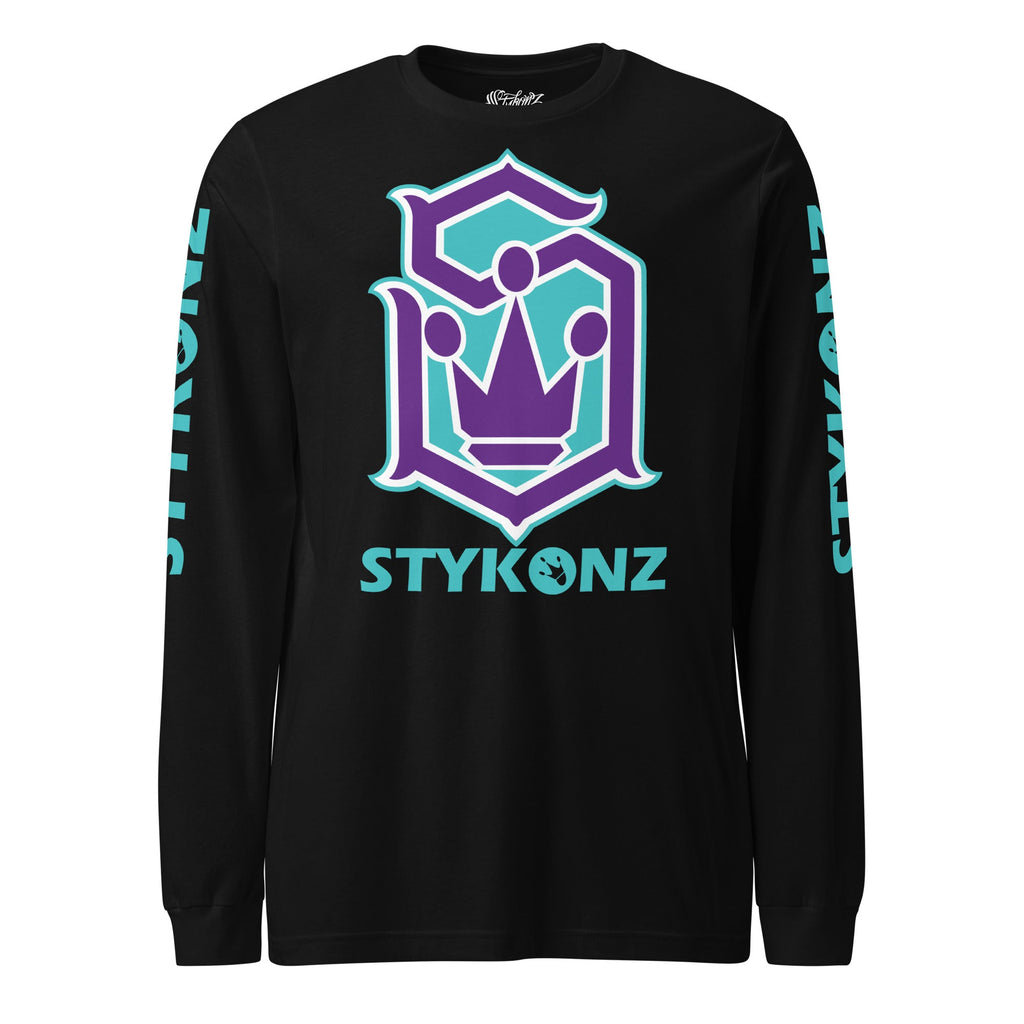 Men's Graffiti Long Sleeve Tee Turquoise & Purple S-Kingz